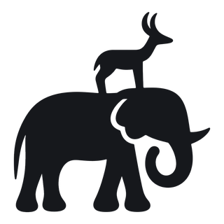 The Ga state symbol: a deer standing on an elephant