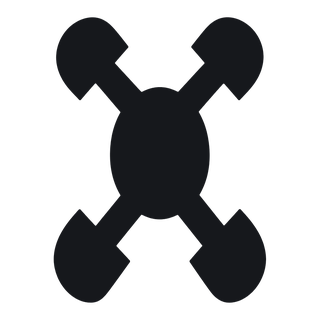 The Maŋ ko ta maŋ ko nɔ symbol (one town sits on another town)