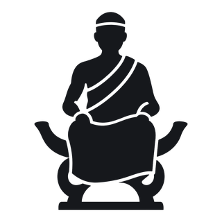 The Nungua symbol: a royal stool with a chief sitting on it